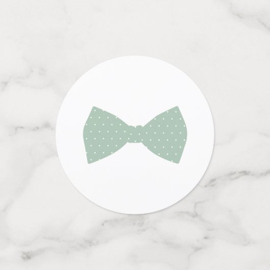 Sage groene gingham boog stropdas baby shower confetti (Kleine voorkant)