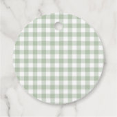 Sage groene golf baby shower bedankjes labels (Achterkant)
