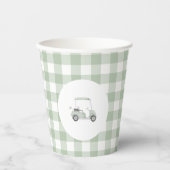 Sage groene golf baby shower papieren bekers (Voorkant)