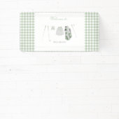 Sage groene golf baby shower spandoek (Insitu)