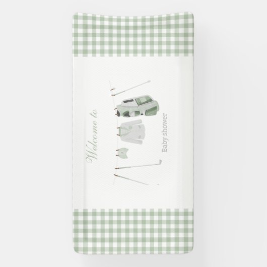 Sage groene golf baby shower spandoek (Verticaal)