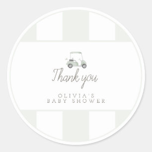 Sage groene golfkar cadeau sticker