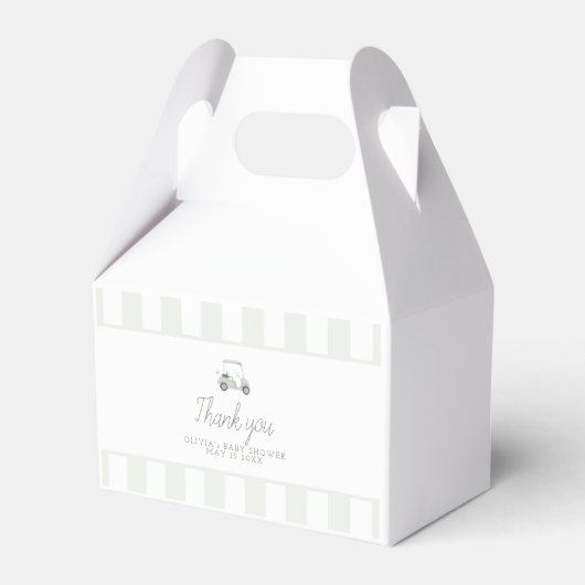 Sage groene golfkar gunstbox bedankdoosjes (Voorkant Zijde)