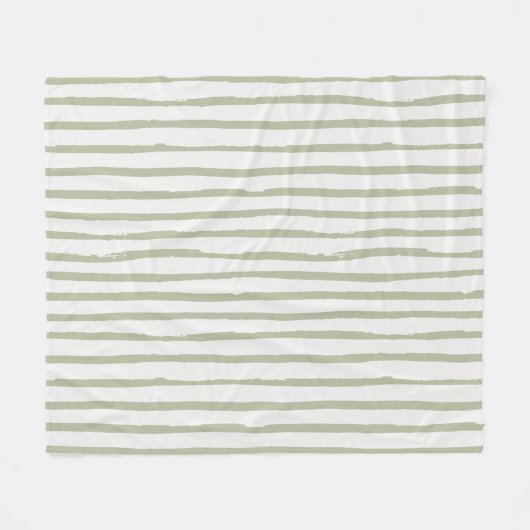 Sage Groene Grunge Vet Stokes Lijnen Patroon Fleece Deken (Voorkant (Horizontaal))