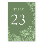 Sage Groene Hand Getrokken Bloemen Huwelijk Kaart (Achterkant)