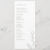 Sage Groene Huwelijksceremonie Minimalistische Ele Programma (Achterkant)