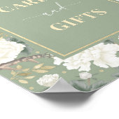 Sage Groene Kaarten & Geschenken Elegant Chinoiser Poster (Hoek)