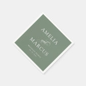 Sage Groene  Kalligrafie Bruiloft Servet (Hoek)