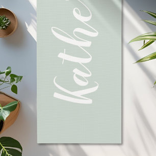 Sage Groene Kalligrafie Naam Yoga Mat