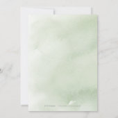 Sage groene kalligrafie rustige florale bruiloft kaart (Achterkant)