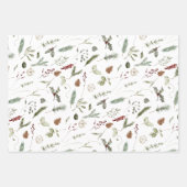 Sage Groene Kerstmis Moderne Minimale Botanische Inpakpapier Vel (Voorkant 2)