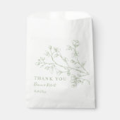 Sage groene lijn kunst bloemen Dank u bruiloft Bedankzakje (Voorkant)