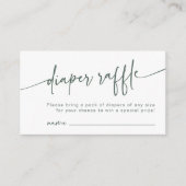 Sage Groene Luier Raffle Plaats Moderne Jongen Min Informatiekaartje (Voorkant)