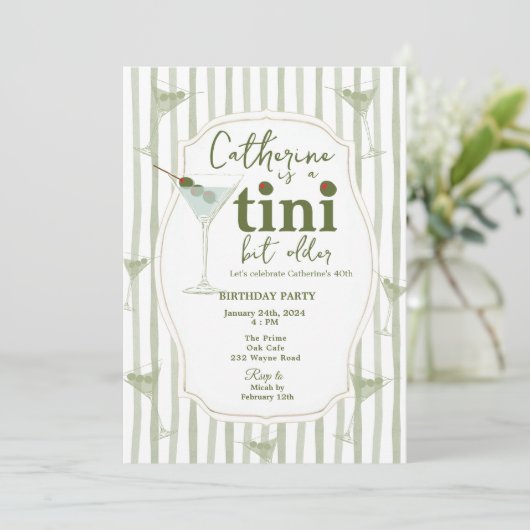 Sage Groene Martini tini wat ouder Kaart (Staand voorkant)
