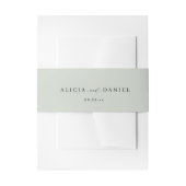 Sage groene minimale script bruiloft uitnodiging uitnodigingen wikkel (Voorkant Voorbeeld)