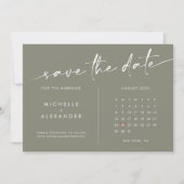 Sage Groene Minimalistische Bruiloft Save The Date (Voorkant)