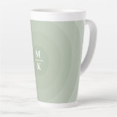 Sage Groene minimalistische cirkelgradiënt monogra Latte Mok (Rechterhoek)