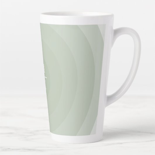 Sage Groene minimalistische cirkelgradiënt monogra Latte Mok (Rechts)