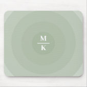 Sage Groene minimalistische cirkelgradiënt monogra Muismat (Voorkant)