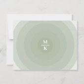 Sage Groene minimalistische cirkelgradiënt monogra Notitiekaartje