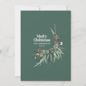 Sage-groene moderne elegante waterverf botanisch feestdagenkaart (Voorkant)
