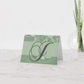 Sage groene monogram kaart - Initiaal J (Voorkant)