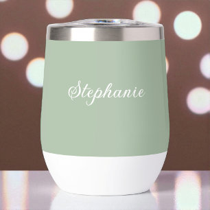Sage Groene Naam Modern Elegant Monogram Boho