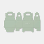 Sage Groene Naam Modern Elegant Monogram Boho Bedankdoosjes (Uitgevouwen)