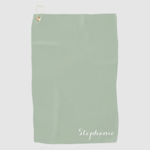 Sage Groene Naam Modern Elegant Monogram Boho Golfhanddoek