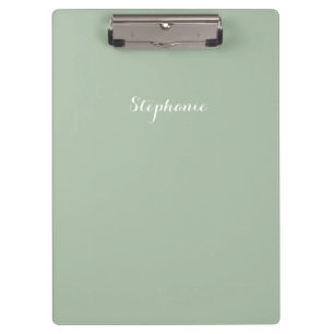 Sage Groene Naam Modern Elegant Monogram Boho Klembord