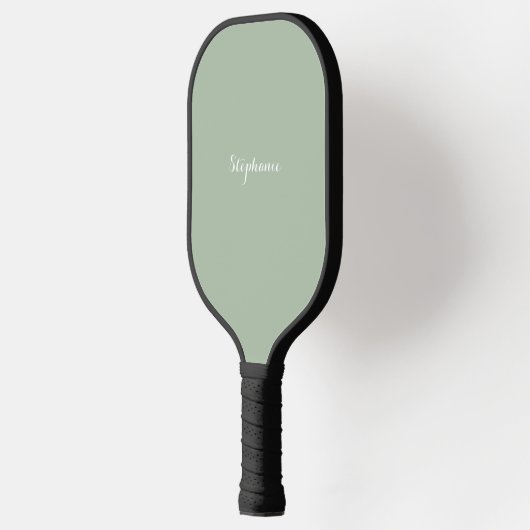 Sage Groene Naam Modern Elegant Monogram Boho Pickleball Paddle (Links)