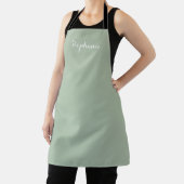 Sage Groene Naam Modern Elegant Monogram Boho Schort (Insitu)