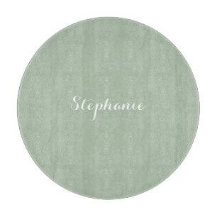 Sage Groene Naam Modern Elegant Monogram Boho Snijplank