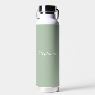 Sage Groene Naam Modern Elegant Monogram Boho Waterfles