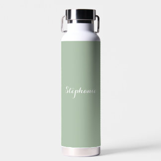 Sage Groene Naam Modern Elegant Monogram Boho Waterfles
