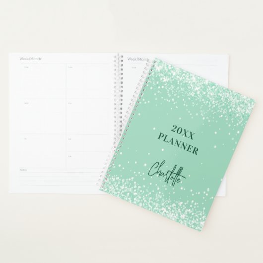 Sage groene naam script 2025 planner (Display)