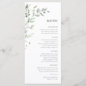Sage Groene Olijf Botanische Elegante Bruiloft Men Programma (Voorkant)
