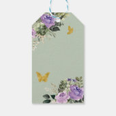 Sage Groene Paarse Prinses Quinceañera Cadeaulabel (Achterkant)