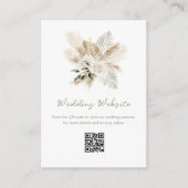 sage groene pampas QR code trouwwebsite Informatiekaartje (Voorkant)