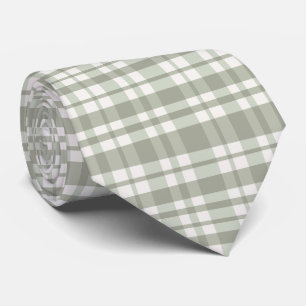 Sage groene plaid - zachte neutrale plaid stropdas