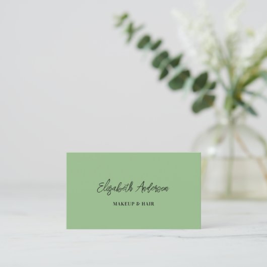 Sage groene QR code Visitekaartje (Staand voorkant)