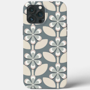 Sage Groene Retro Bloemen iPhone 13 Pro Max Hoesje