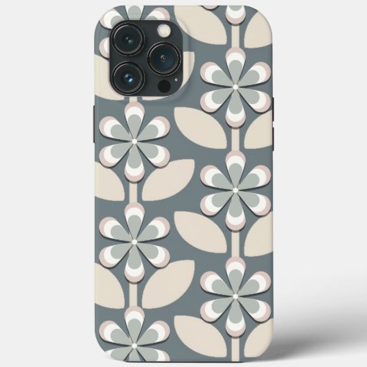 Sage Groene Retro Bloemen Case-Mate iPhone Case (Achterkant)
