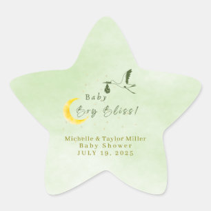 Sage Groene Sterrennacht Baby Boy Bliss Speciale L Ster Sticker