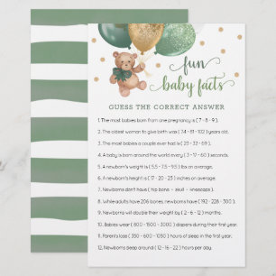 Sage Groene Teddybeer Leuke Baby Feiten Spel