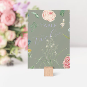 Sage Groene Tuin Trouwtafel Nummer Kaart