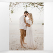 Sage groene waterverf groene bruinbruidbruiloft drieluik programma (Binnenkant midden)