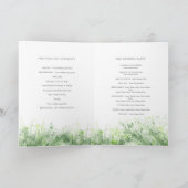 Sage groene waterverf groene bruinbruidbruiloft programma (Binnen)