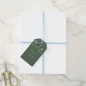 Sage groene waterverf loof bruiloft cadeaulabel (Met Touw)