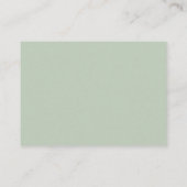 Sage Groene Waterverf Script Bruiloft QR Code RSVP Informatiekaartje (Achterkant)